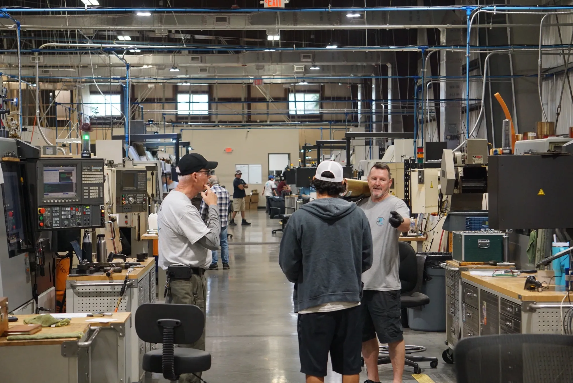Advanced Air employees gathered on the shop floor at the Jupiter, Florida facility